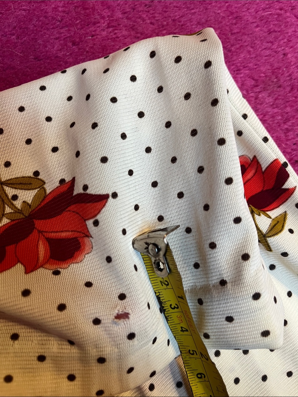 Vintage floral polka dot wide leg flowy pants - Picture 4 of 5